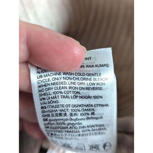 H&M Cream Corduroy Shacket Chore Coat Pockets Country Utility Western Medium - Picture 4 of 4